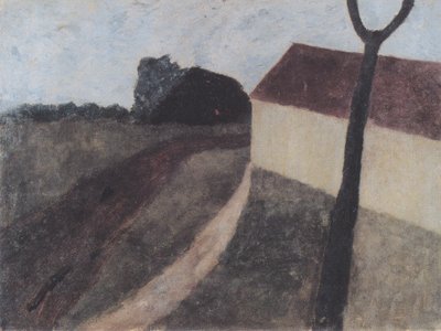 Twilight Landscape with House and Forked Branch by Paula Modersohn Becker